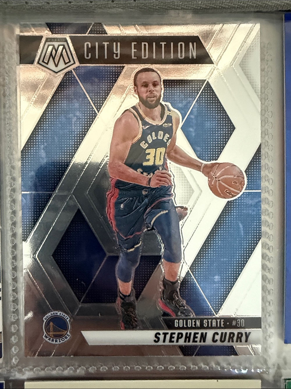 Stephen Curry Basketball Card - Blue/Silver City Edition